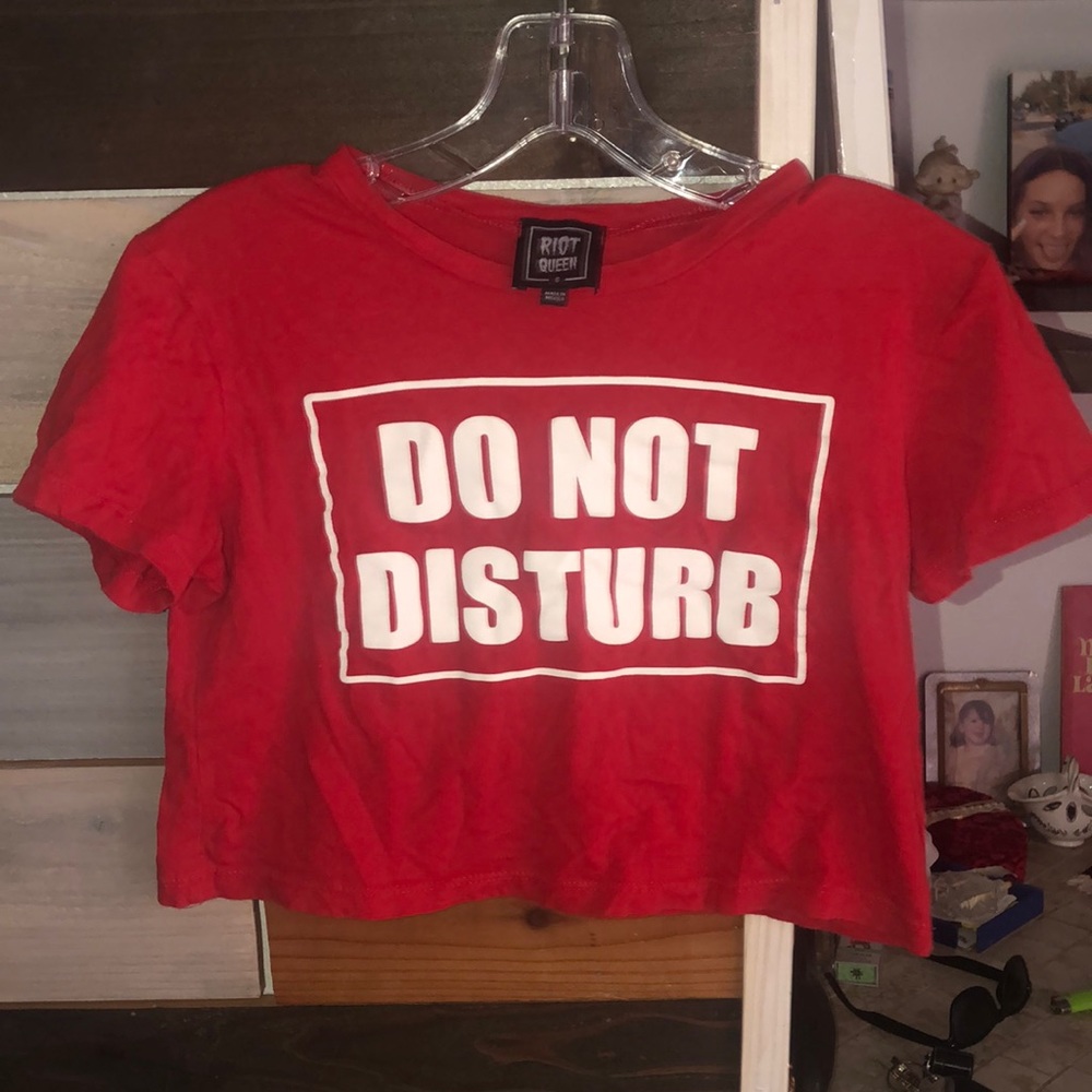 Cropped Red Top with letters “Do not disturb” - small